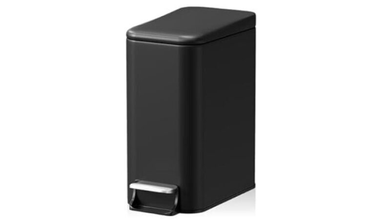 Compact Bathroom Trash Can with Soft Close Lid - 6L Capacity