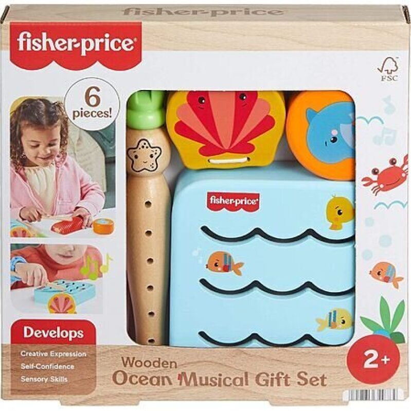 Fisher-Price Wooden Ocean Musical Instruments Set for Kids