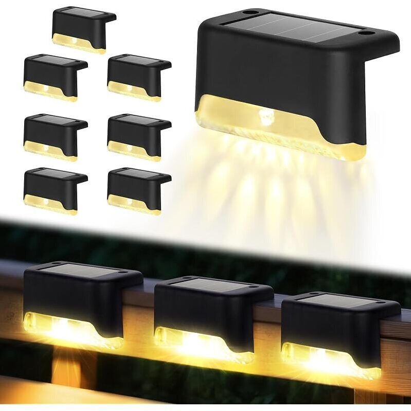 8 Pack Solar Deck Lights - Eco-Friendly, Long-Lasting Outdoor Illumination