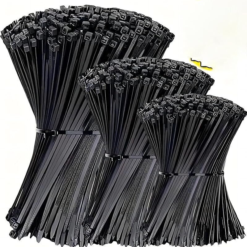 100 PCS Black Nylon Universal Cable Ties - Self-Locking Cable Management