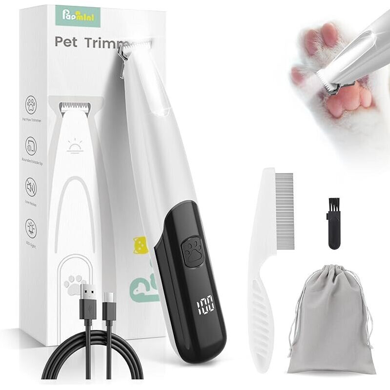 Papmini Dog Paw Trimmer with LED Light: Precision Pet Grooming Made Easy