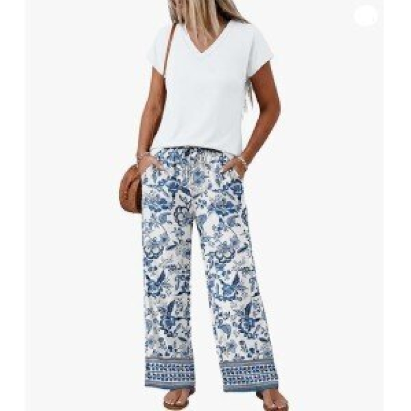 Stylish Floral Print Wide-Leg Pants for Women