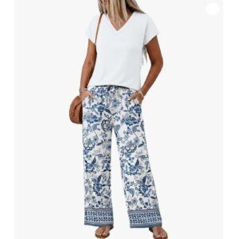Stylish Floral Print Wide-Leg Pants for Women