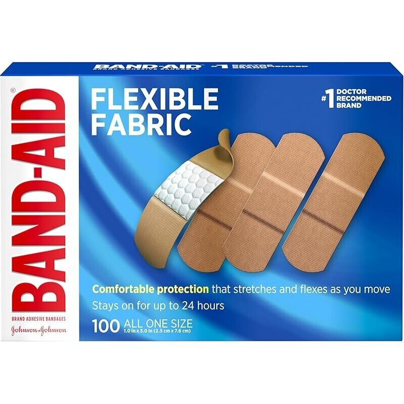 100ct Band-Aid Brand Flexible Fabric Sterile Adhesive Bandages for First Aid