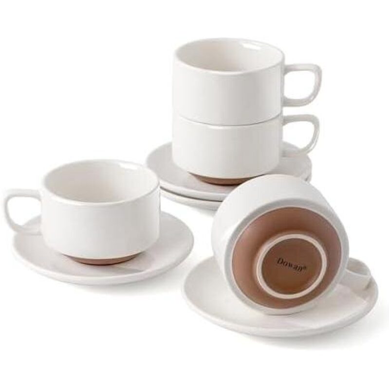Elegant 5 oz Coffee Cups with Saucers - 48% Off