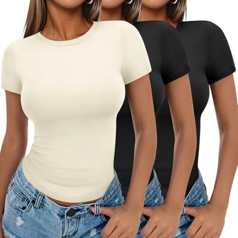 3-Pack Women's Basic Short Sleeve T-Shirts - 68% Off