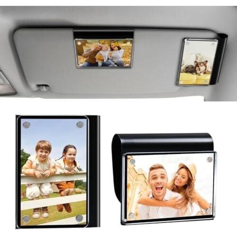 Magnetic Car Sun Visors with High-Quality Photo Frames - Perfect for Family, Pets, Travel Memories
