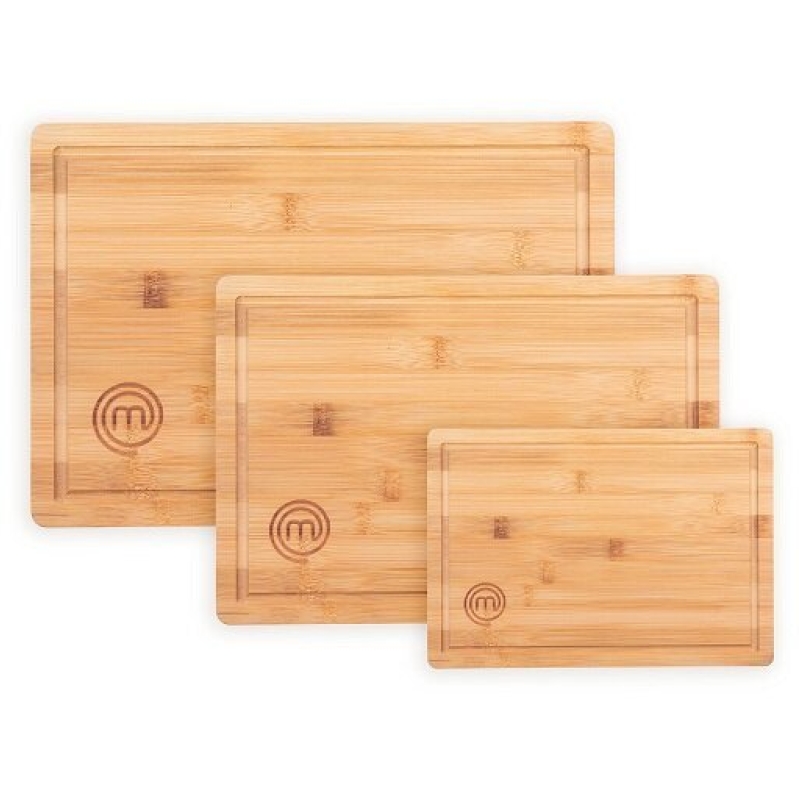 MasterChef Bamboo Double-Sided Kitchen Cutting Boards - 3-Piece Set