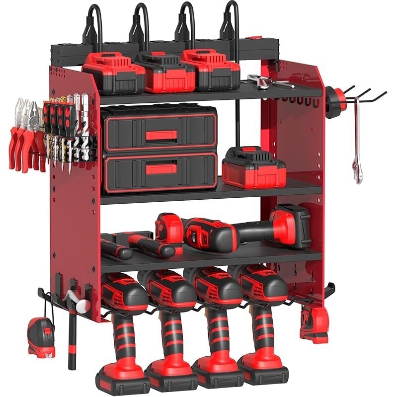 Power Tool Organizer Wall Mount with Charging Station