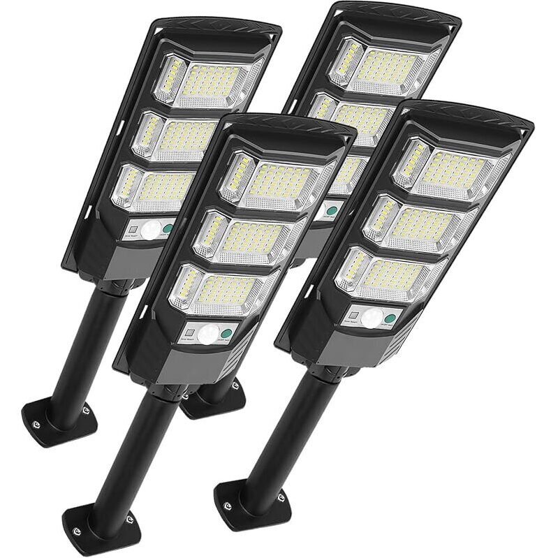 4-Pack FOWSEEK 6500K Solar Street Lights - Eco-Friendly, Cost-Saving Outdoor Lighting