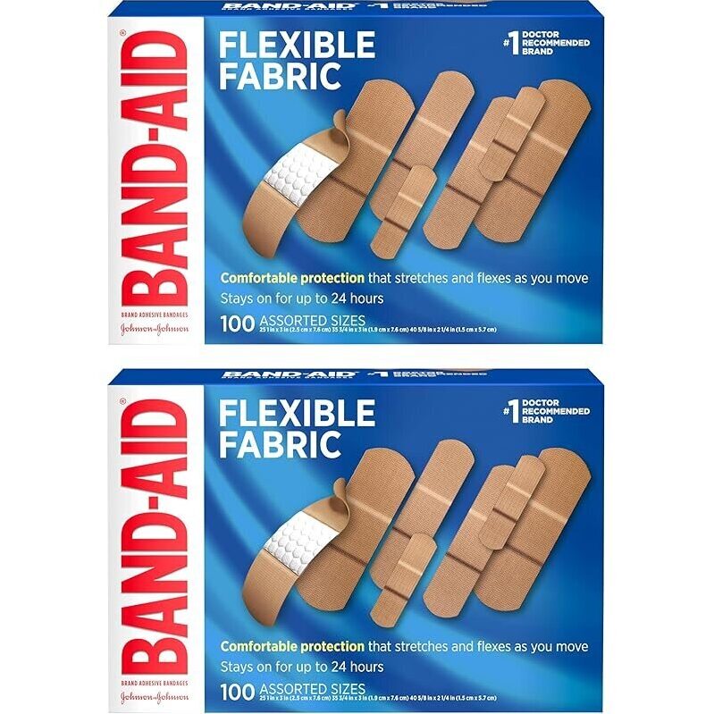 BAND-AID Flexible Fabric Adhesive Bandages - Twin Pack of 200 Counts