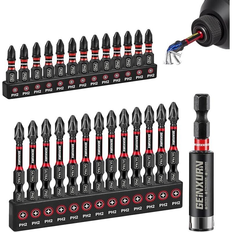 Geinxurn Impact #2 Phillips Screwdriver Bits Set: 26pcs
