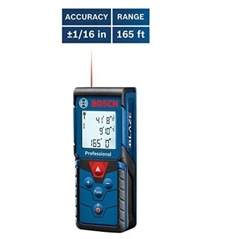Bosch GLM165-40 Professional Laser Distance Meter - 165ft Range, Precision Accuracy