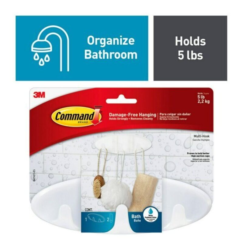 Command Bath Multi-Hook Water Resistant Bathroom Organization Strips - Save $4.35