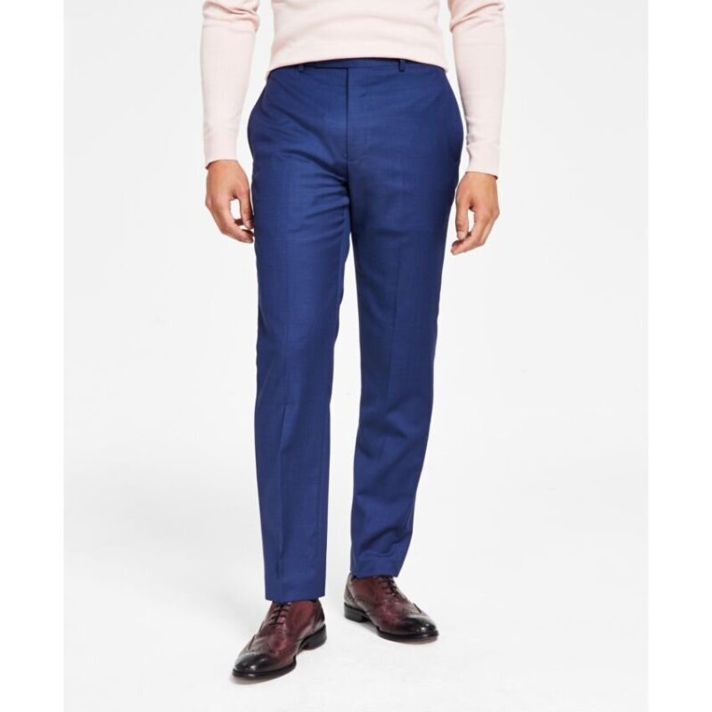 Slim-Fit Wool-Blend Stretch Suit Pants by Calvin Klein - Classic Elegance