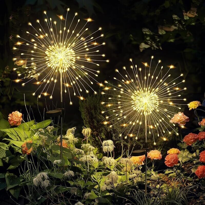 2-Pack GIGALUMI Garden Decor Outdoor Lights 120LED - DIY Shape Solar Lights
