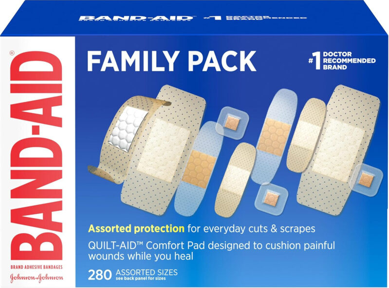 BAND-AID Family Pack Adhesive Bandages - 280 Pieces, 5 Sizes, Prime Eligible