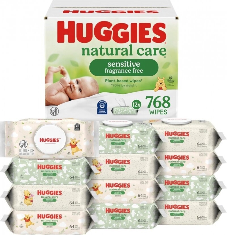 Huggies Natural Care Sensitive Baby Wipes - Unscented, Hypoallergenic, 768 Count