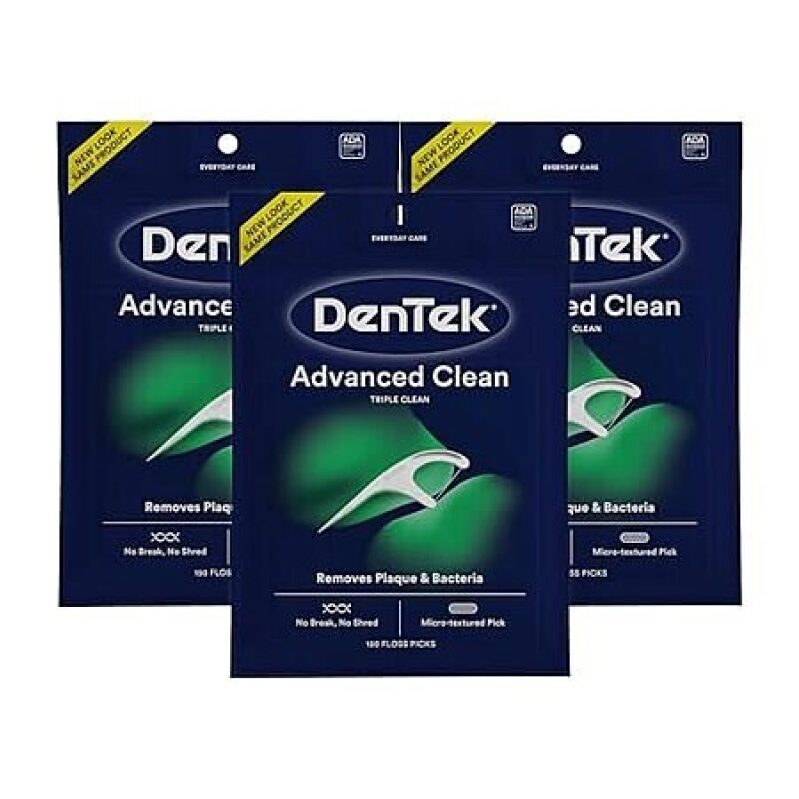 3-Pack 150-Count DenTek Triple Clean Advanced Clean Floss Picks - Great Value Deal