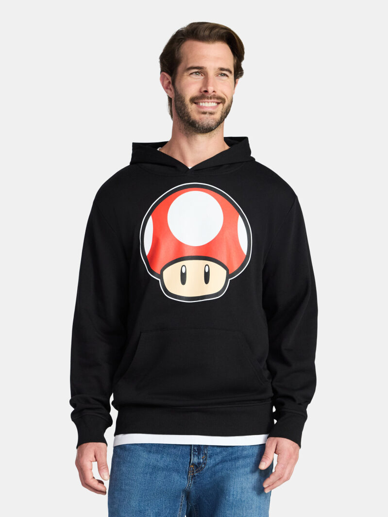 Super Mario Toad Graphic Hoodie for Men - Nintendo-Inspired Casual Wear