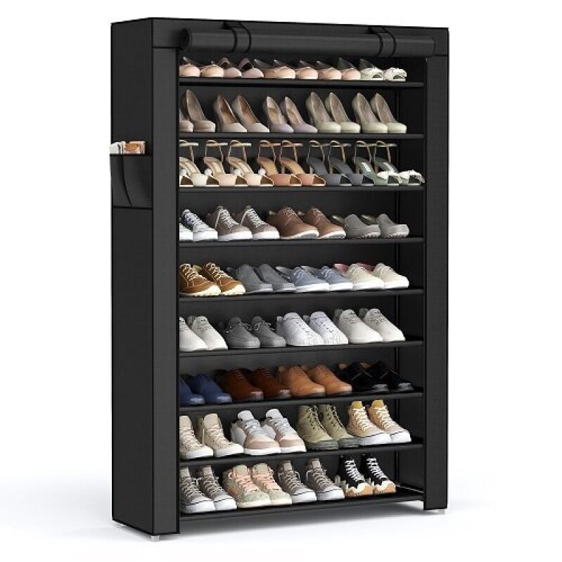 Affordable SONGMICS 10-Tier Shoe Rack with Dust Cover, Lowest Price on Amazon