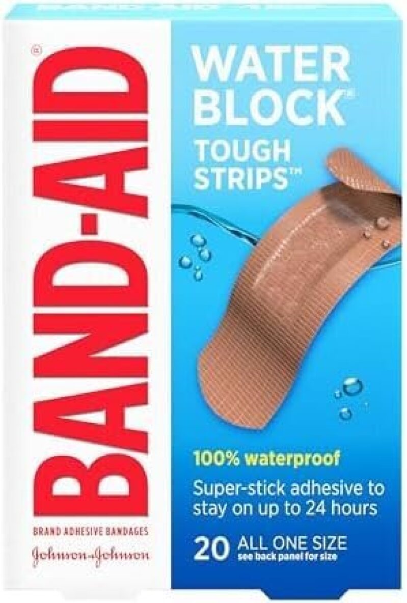 Water Block Waterproof Bandages: 20-Count Adhesive Bandages - Durable & Waterproof