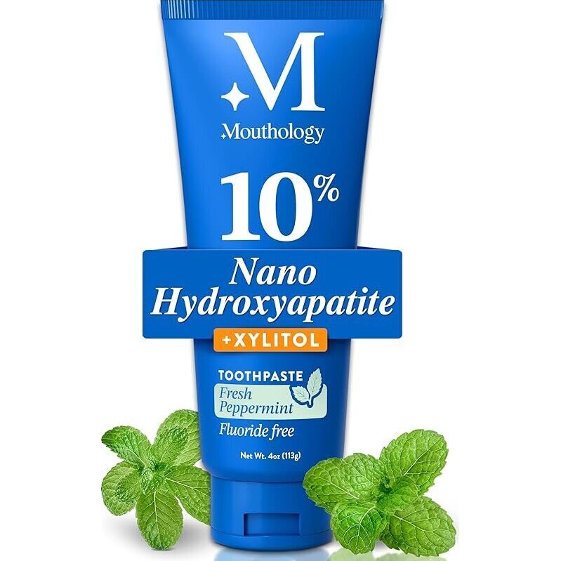 Mouthology 10% Nano Hydroxyapatite Toothpaste Mint 4oz - Fluoride-Free, Natural Oral Care