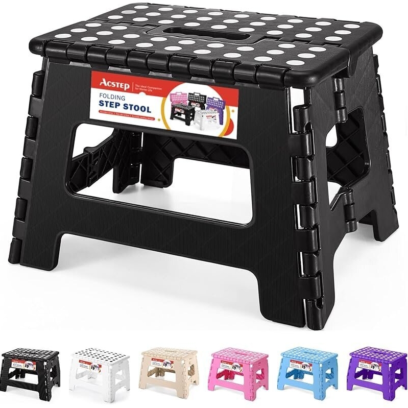 ACSTEP Folding Step Stool - 9-inch Tall, Multicolor Options