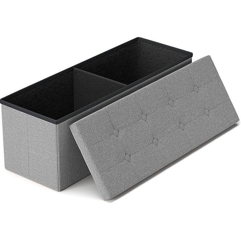 GALXYFUR Folding Storage Ottoman Bench - Smart Storage Solution