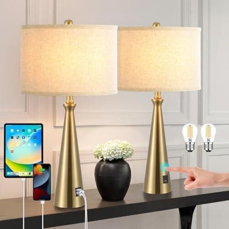 Elevate Your Space with Modern Brass Table Lamps - 50% OFF