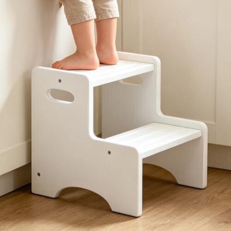 Wooden Toddler Step Stool for Kids - 50% OFF