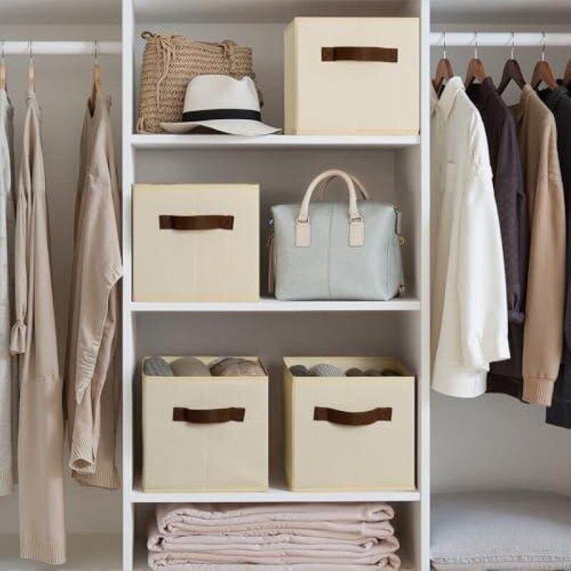 Maximize Storage with 6-Piece Set of Large Capacity Fabric Storage Boxes - 62% OFF