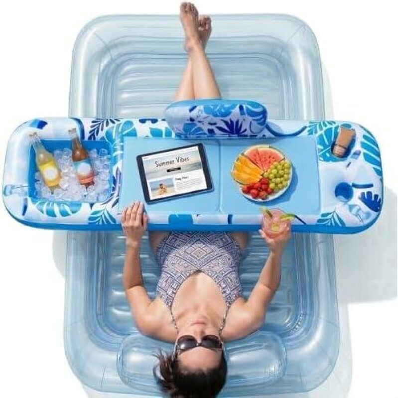 Maximize Your Poolside Fun with This Inflatable Cooler Tray