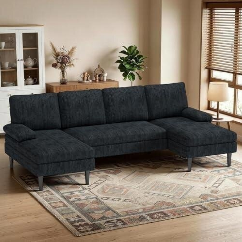 Elegant 101-Inch Gray Sectional Sofa - Modular Design