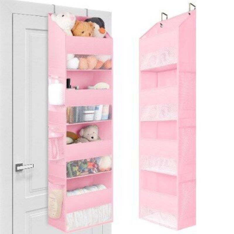 Four-Tier Pink Over-the-Door Storage Rack