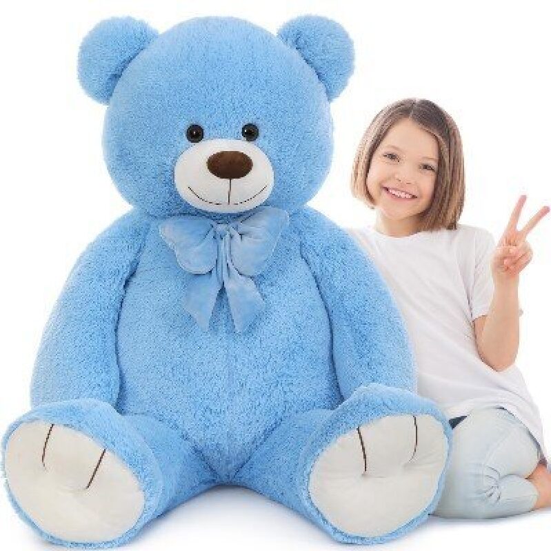 Huge Blue Teddy Bear Soft Toy for Comfort and Play