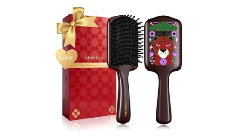 SIMETRIA Lucky Hair Brush Detangling Boar Bristle - Perfect Gift