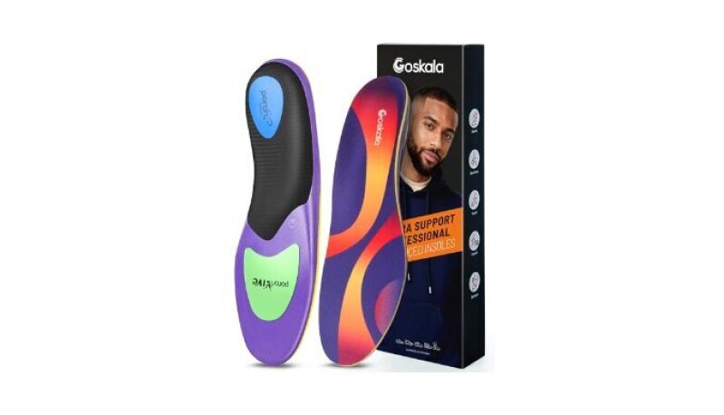 Goskala Medium Arch Support Shoe Inserts - Premium Insoles for Plantar Fasciitis
