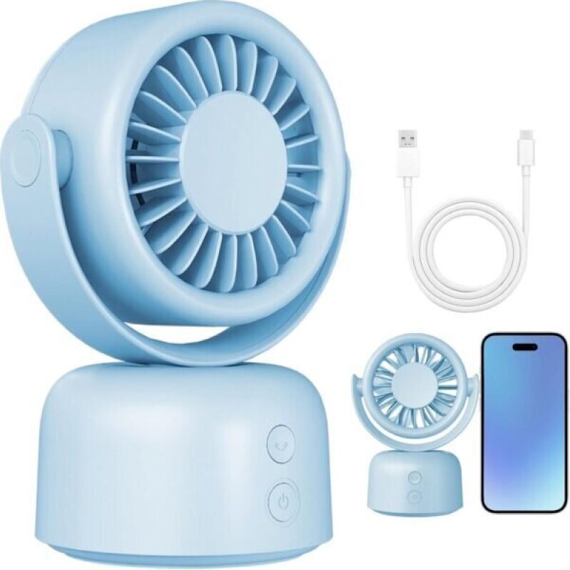 Compact USB-C Oscillating Fan - Perfect for Office, Bedroom, or Travel