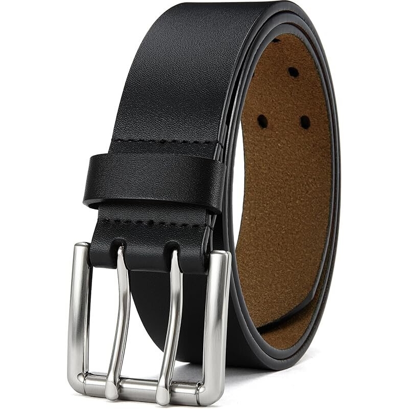 Elegant Full Grain Leather Belt for Men - Black