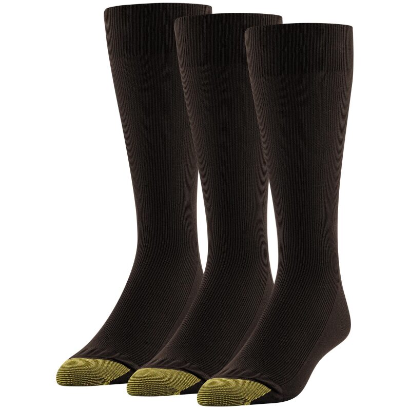 Goldtoe Men's Metropolitan Crew Dress Socks, 3-Pairs - Comfort & Durability
