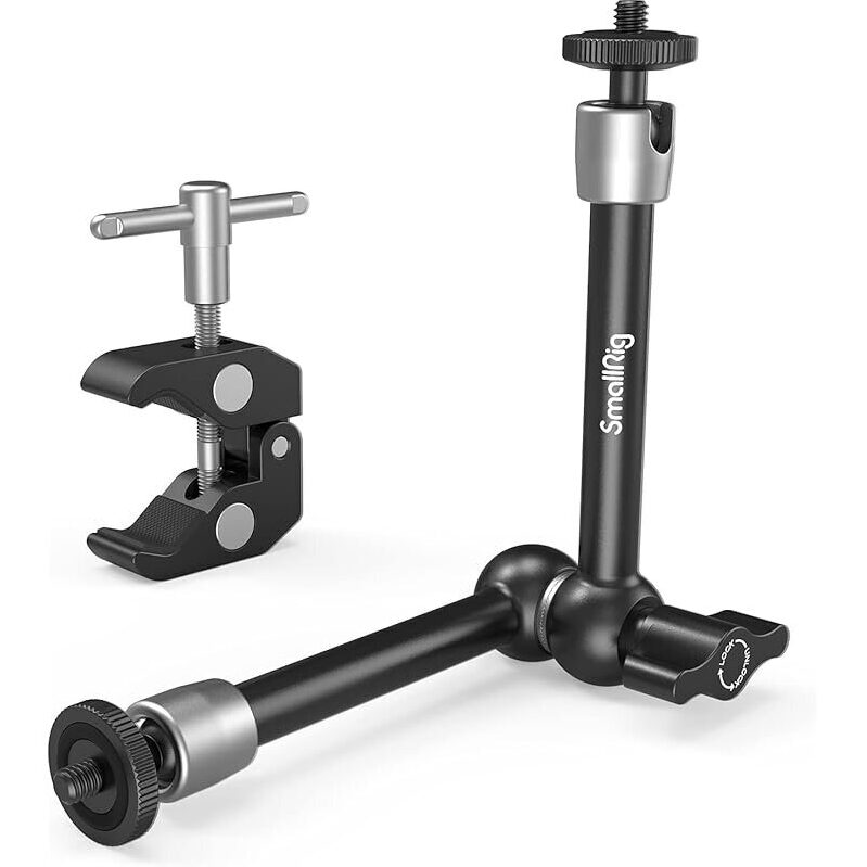 SmallRig Clamp with 1/4-in and 3/8-in Thread and 9.8-in Magic Arm - Versatile Mounting Solution