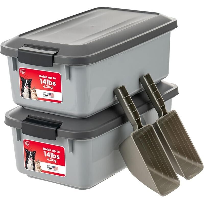 IRIS USA WeatherPro Airtight Pet Food Storage Containers - 2 Pack