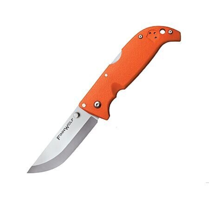 Finn Wolf Orange Folding Knife on Sale: Razor-Sharp AUS8A Blade, Blaze Orange Handle