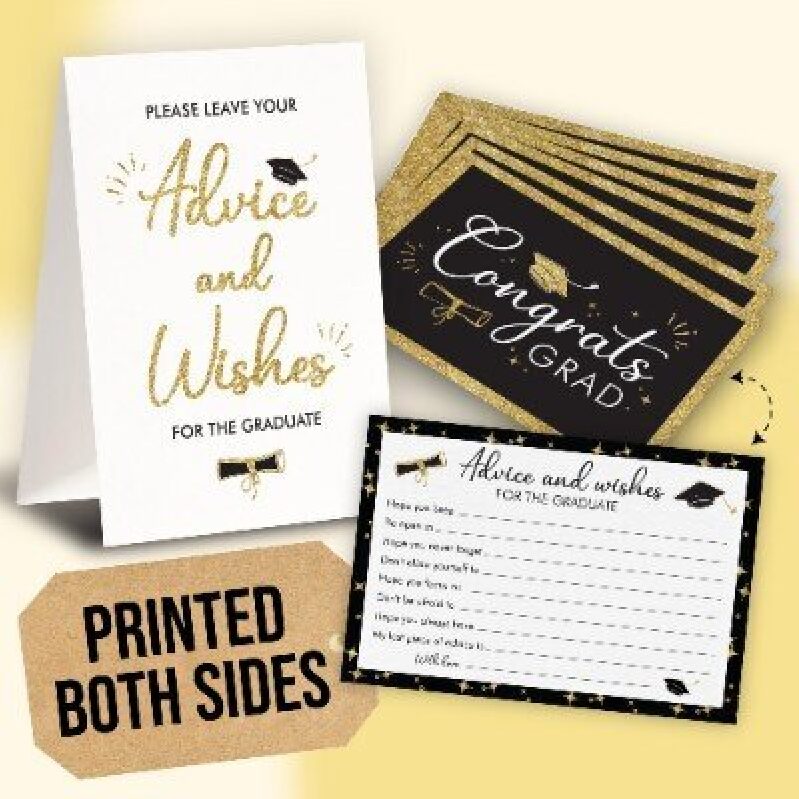 50 Graduation Advice and Wishes Cards - Printed on Both Sides