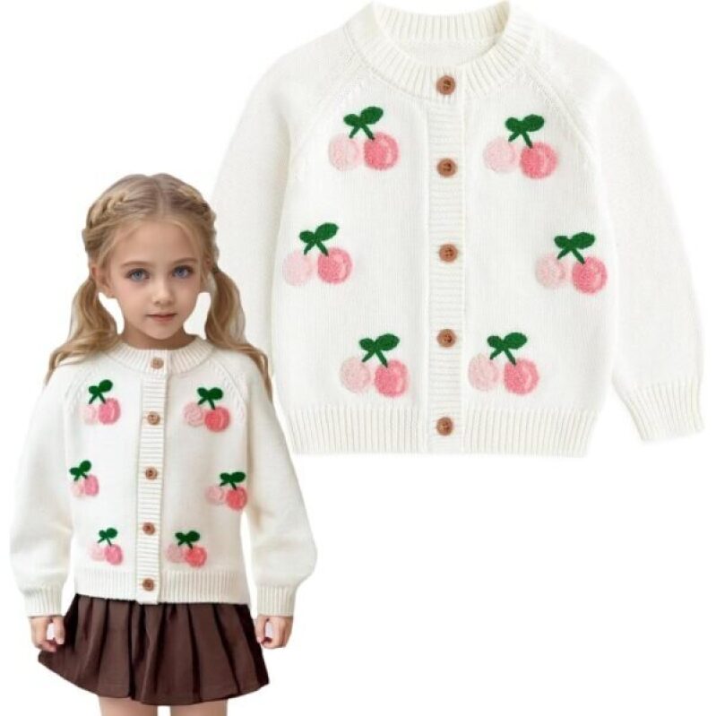 Stylish Cherry Cardigan for Girls - 50% Off
