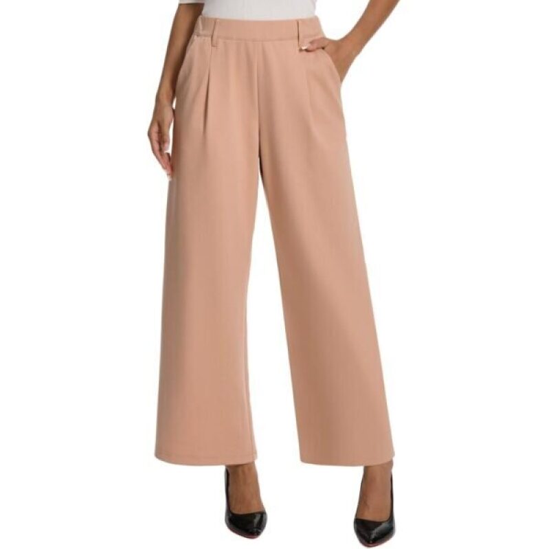 Amzdora Women's Wide-Leg High-Waisted Palazzo Pants - Pink
