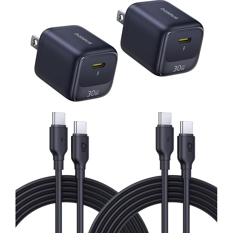 Baseus 30W USB-C Charger Block (2-Pack) - Fast Charging for Multiple Devices