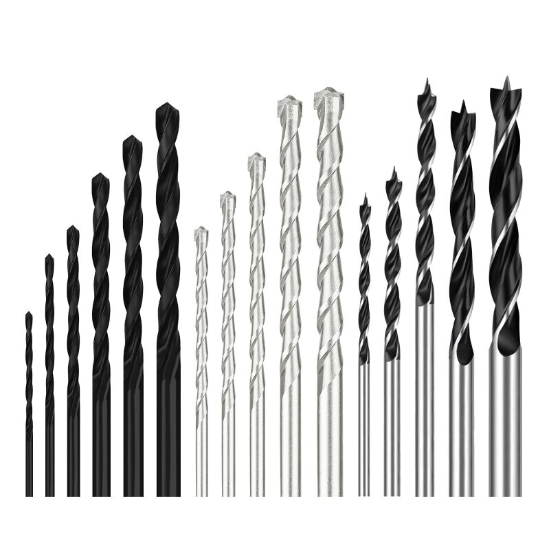 Versatile 16-Piece HSS Steel Drill Bit Set for Drill Drivers