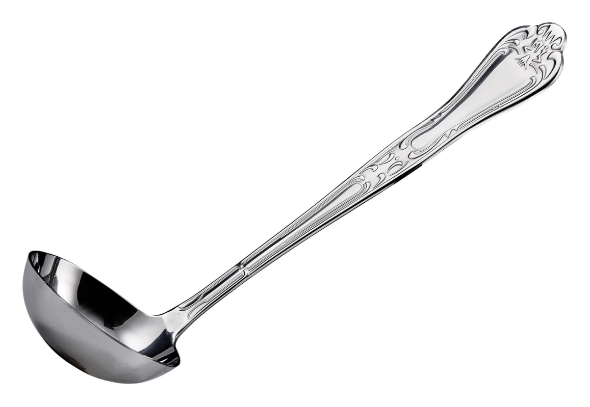 Heavy-Duty Stainless Steel Gravy and Soup Ladle - 9-inch